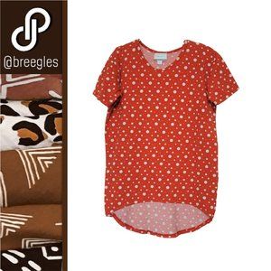 LuLaRoe Red and White Polka Dot Gracie Top